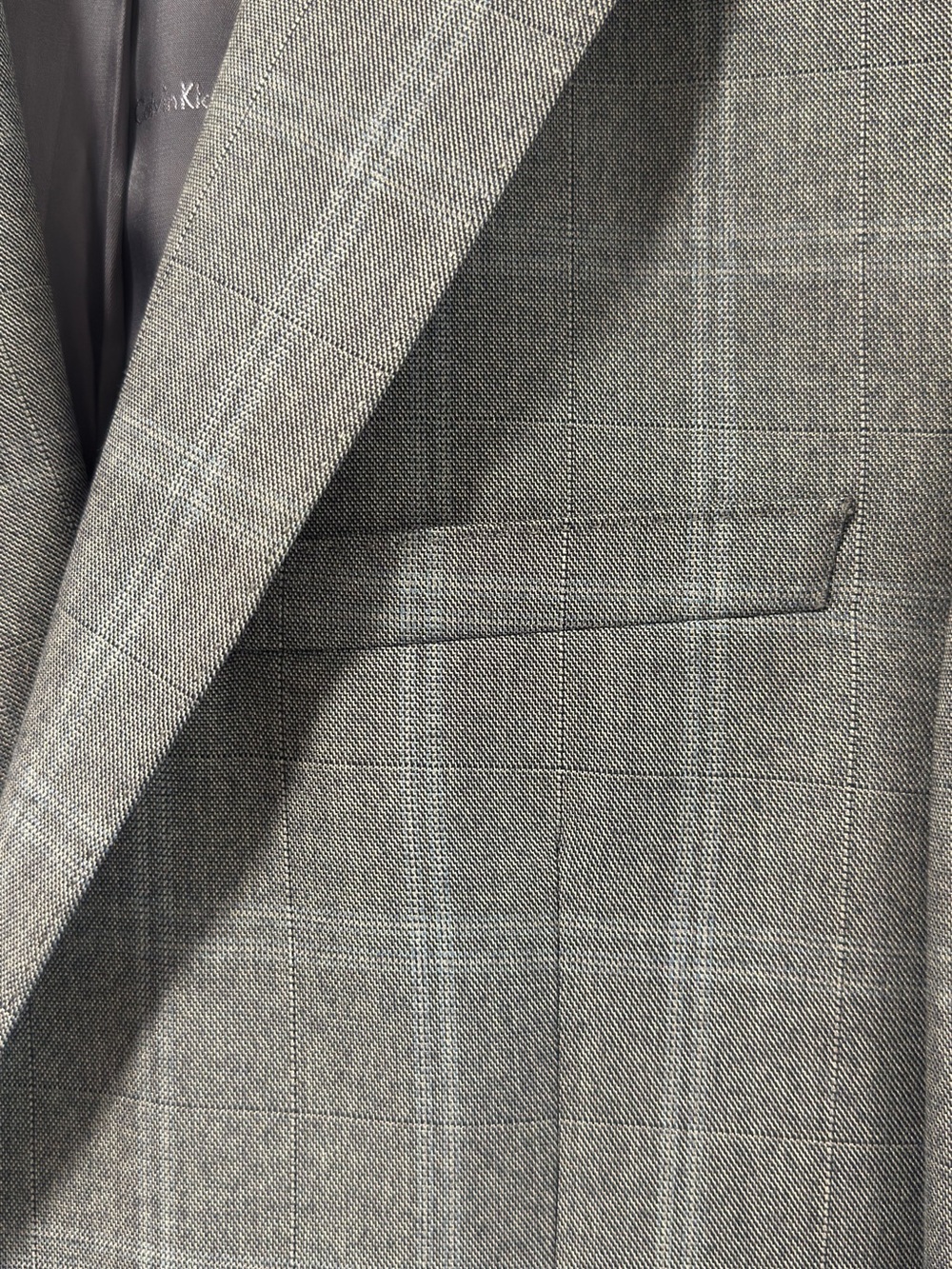Calvin Klein Light Gray Windowpane Plaid Sport Coat - Picture 6 of 10